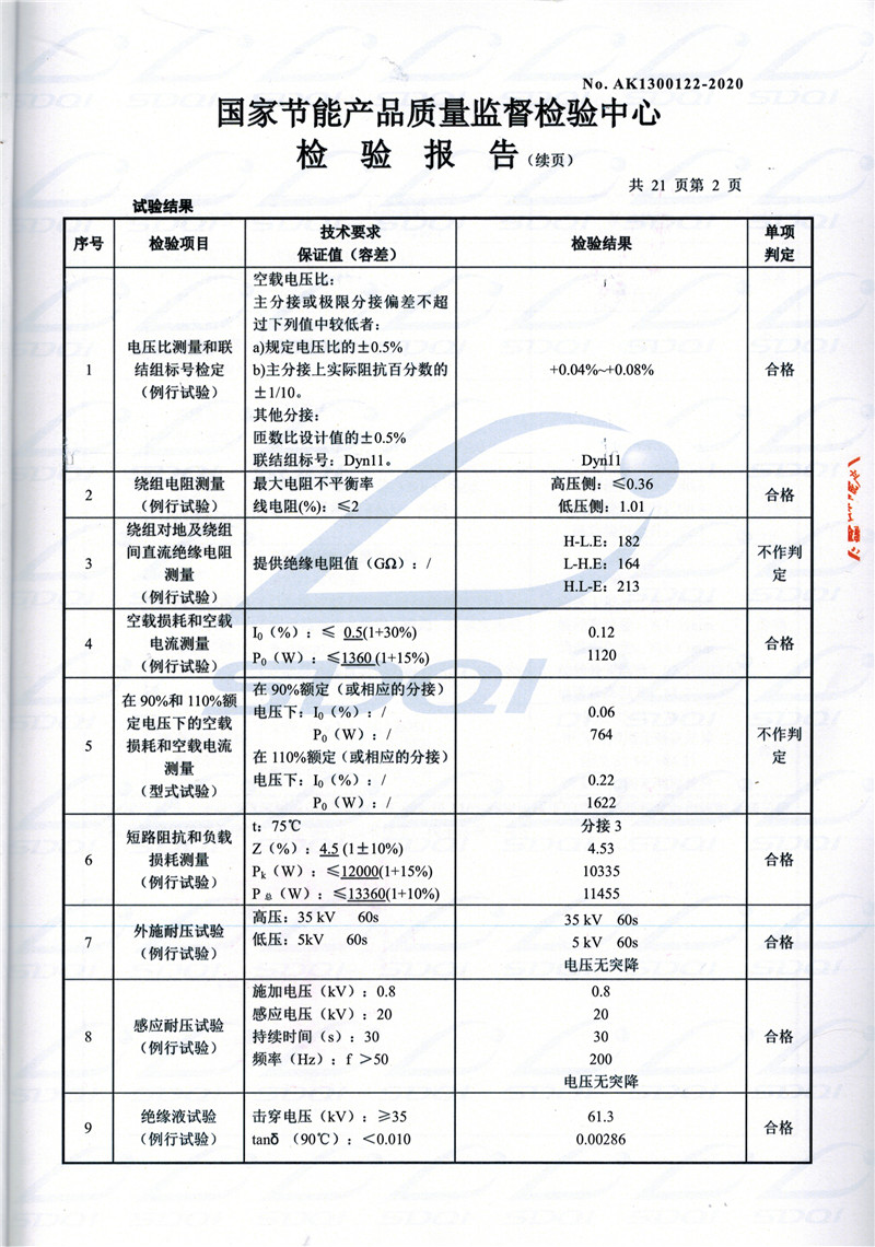 高低压试验报告-S11-1250石林石林石林油浸式变压器-2.jpg
